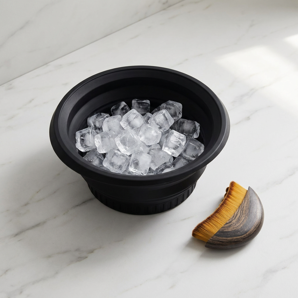 Skålen med isvatten	Fyll Glaciéra isvattensskål med isbitar – spa kit hemma