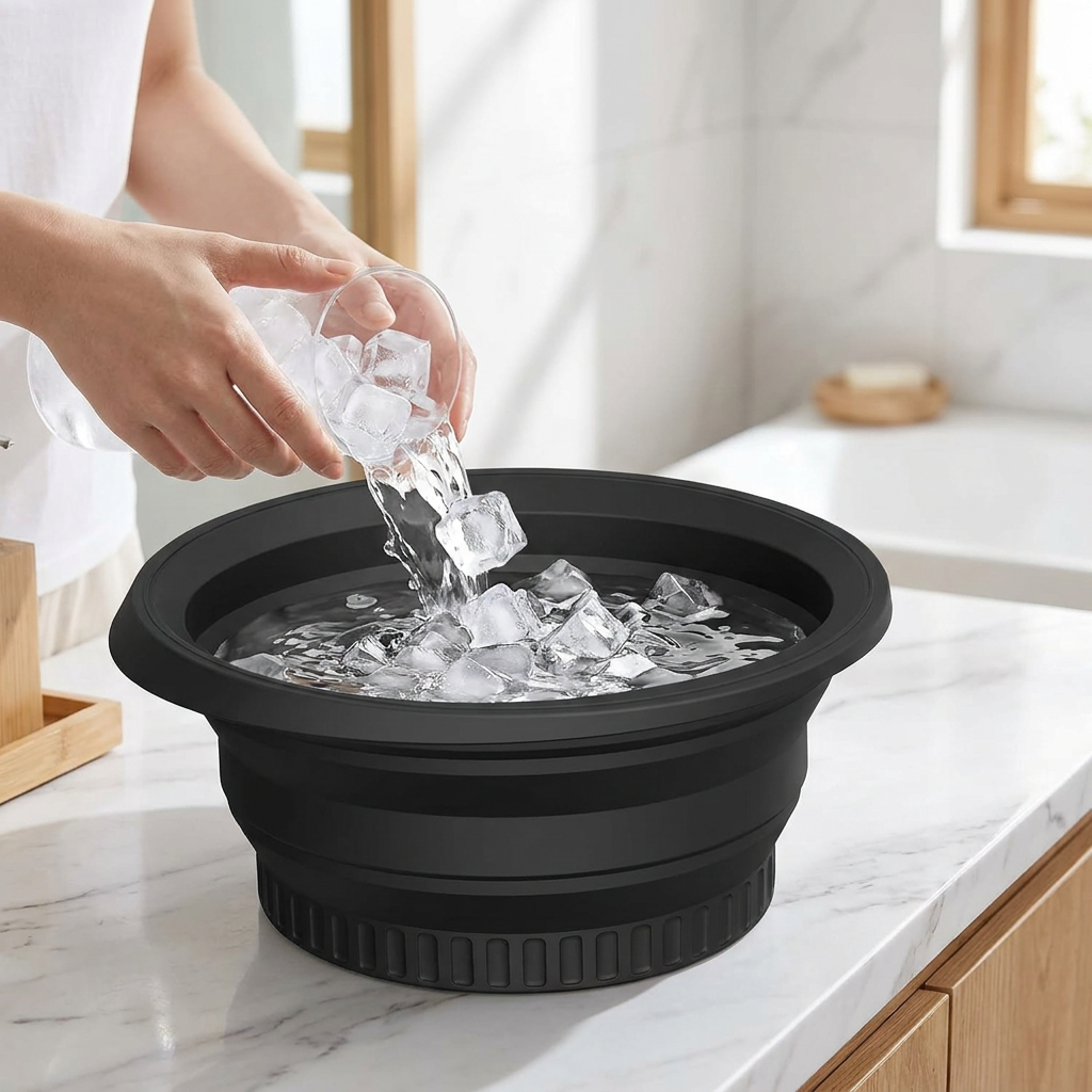 Glaciéra Spa Kit hemma – ansiktsborste och isvattensskål, isterapi
